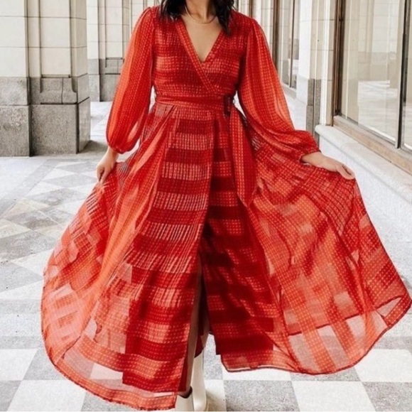 🎉HP🎉{Anthropologie} NWT Let Me Be Shimmer Maxi Dress - Picture 2 of 7